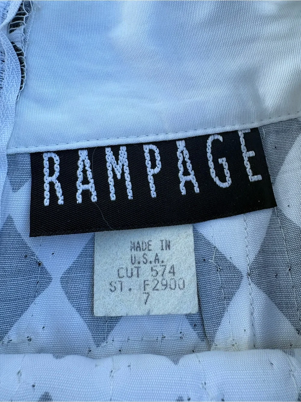 Vintage Rampage Black White Diamond Embellished Mini Skirt 90s